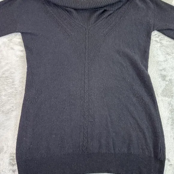 Velvet 100% Cashmere Sweater Women’s Medium Black Cowl Neck Luxury Soft Knit - Picture 6 of 7